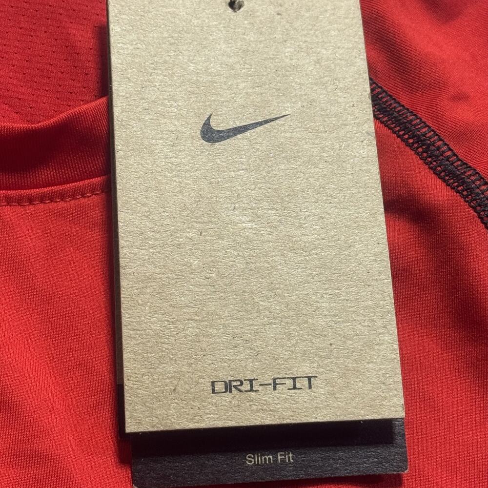 Nike Pro Dri-FIT Men's Tight Fit Short-Sleeve Top Red Sz S Brand New - Picture 5 of 8